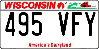 WI license plate 495VFY