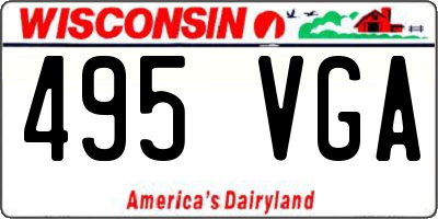 WI license plate 495VGA
