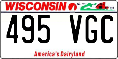 WI license plate 495VGC