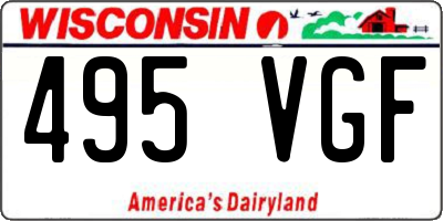 WI license plate 495VGF
