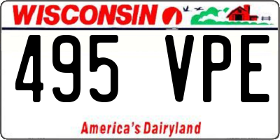 WI license plate 495VPE