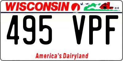 WI license plate 495VPF