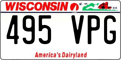 WI license plate 495VPG