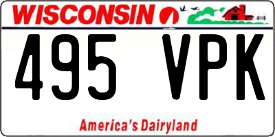 WI license plate 495VPK