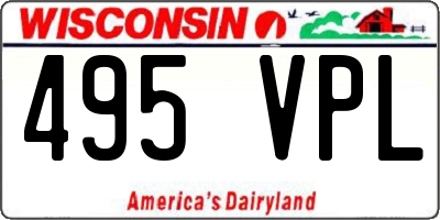 WI license plate 495VPL