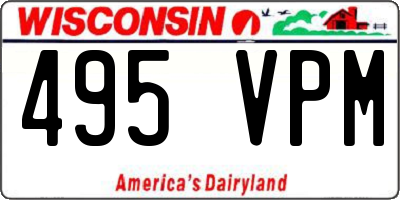 WI license plate 495VPM