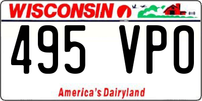 WI license plate 495VPO
