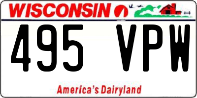 WI license plate 495VPW