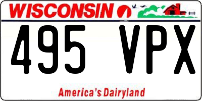 WI license plate 495VPX
