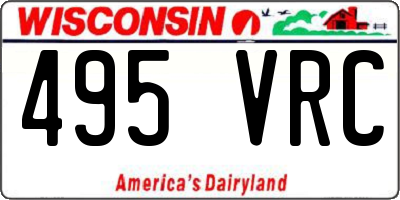 WI license plate 495VRC