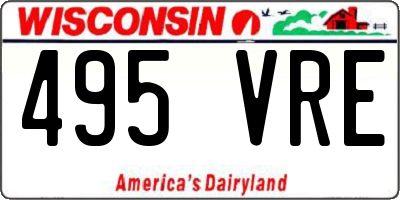 WI license plate 495VRE