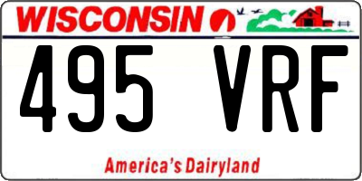 WI license plate 495VRF