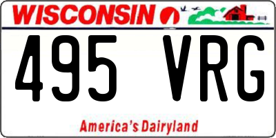 WI license plate 495VRG
