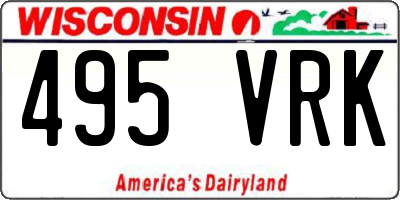 WI license plate 495VRK