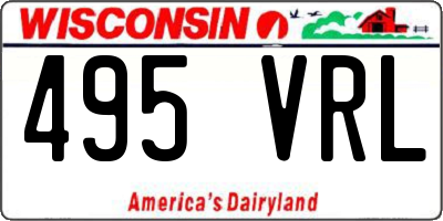 WI license plate 495VRL