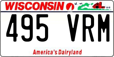 WI license plate 495VRM