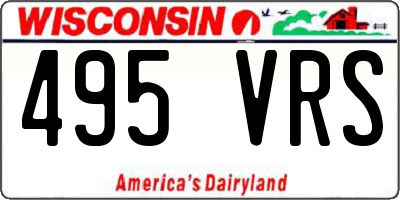 WI license plate 495VRS