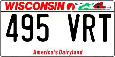 WI license plate 495VRT