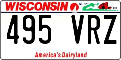 WI license plate 495VRZ
