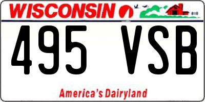 WI license plate 495VSB