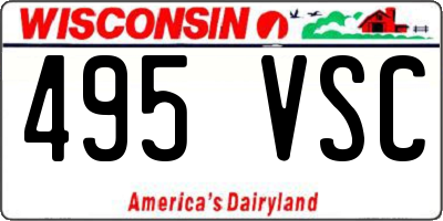WI license plate 495VSC
