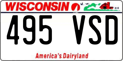 WI license plate 495VSD