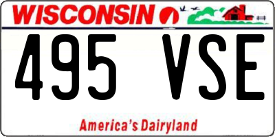 WI license plate 495VSE