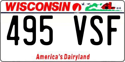 WI license plate 495VSF