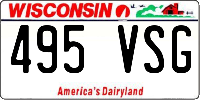 WI license plate 495VSG
