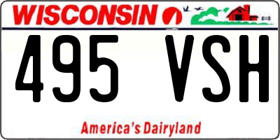 WI license plate 495VSH