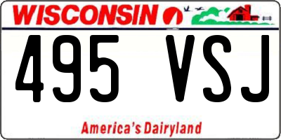 WI license plate 495VSJ