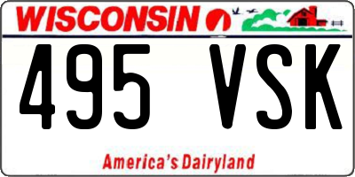 WI license plate 495VSK