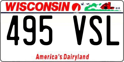 WI license plate 495VSL