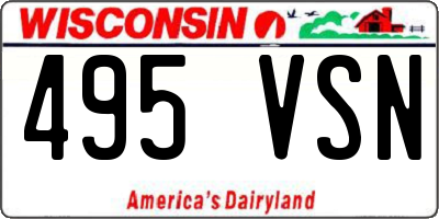 WI license plate 495VSN