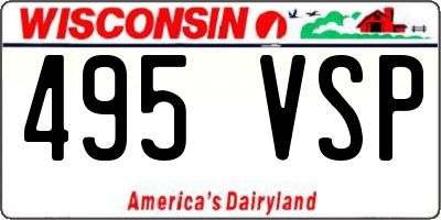 WI license plate 495VSP