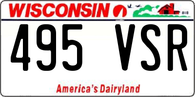 WI license plate 495VSR