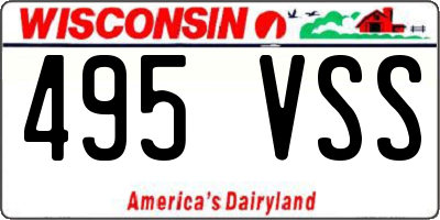 WI license plate 495VSS