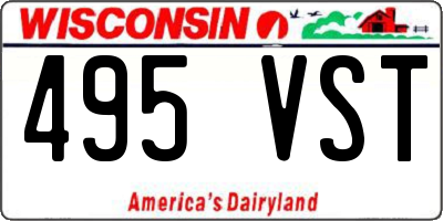 WI license plate 495VST