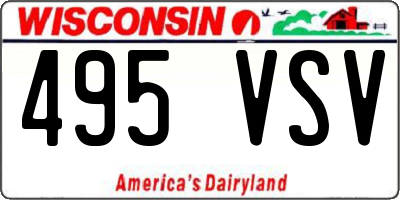 WI license plate 495VSV