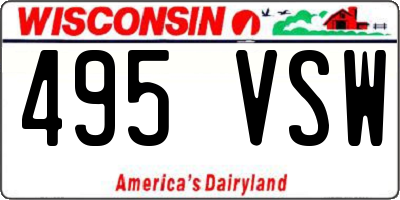 WI license plate 495VSW