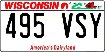 WI license plate 495VSY