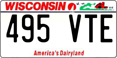 WI license plate 495VTE