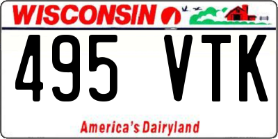 WI license plate 495VTK