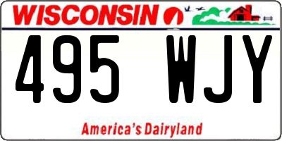 WI license plate 495WJY