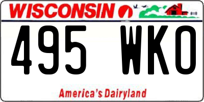 WI license plate 495WKO