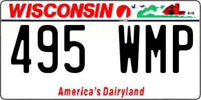 WI license plate 495WMP