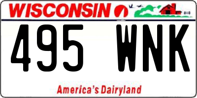 WI license plate 495WNK