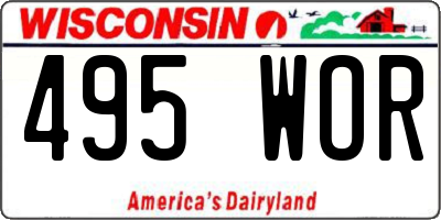 WI license plate 495WOR