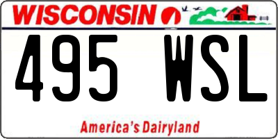 WI license plate 495WSL