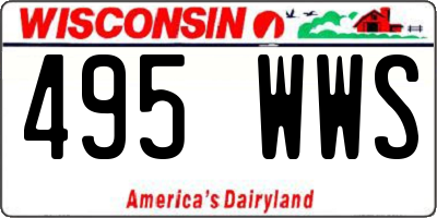 WI license plate 495WWS